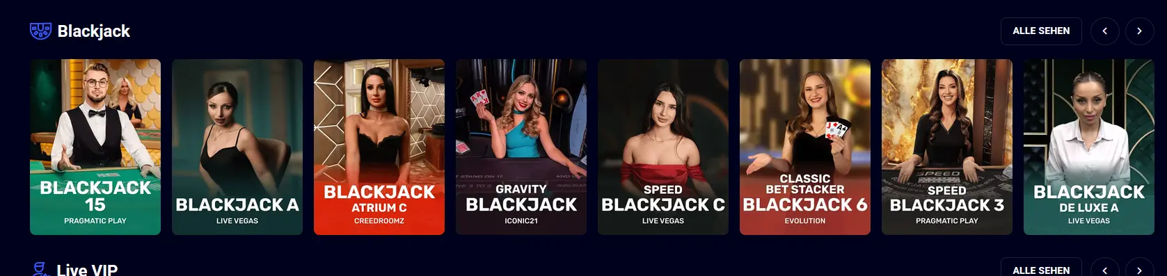 Live-Blackjack-Tische bei Jet4Bet von Pragmatic Play und Evolution Gaming